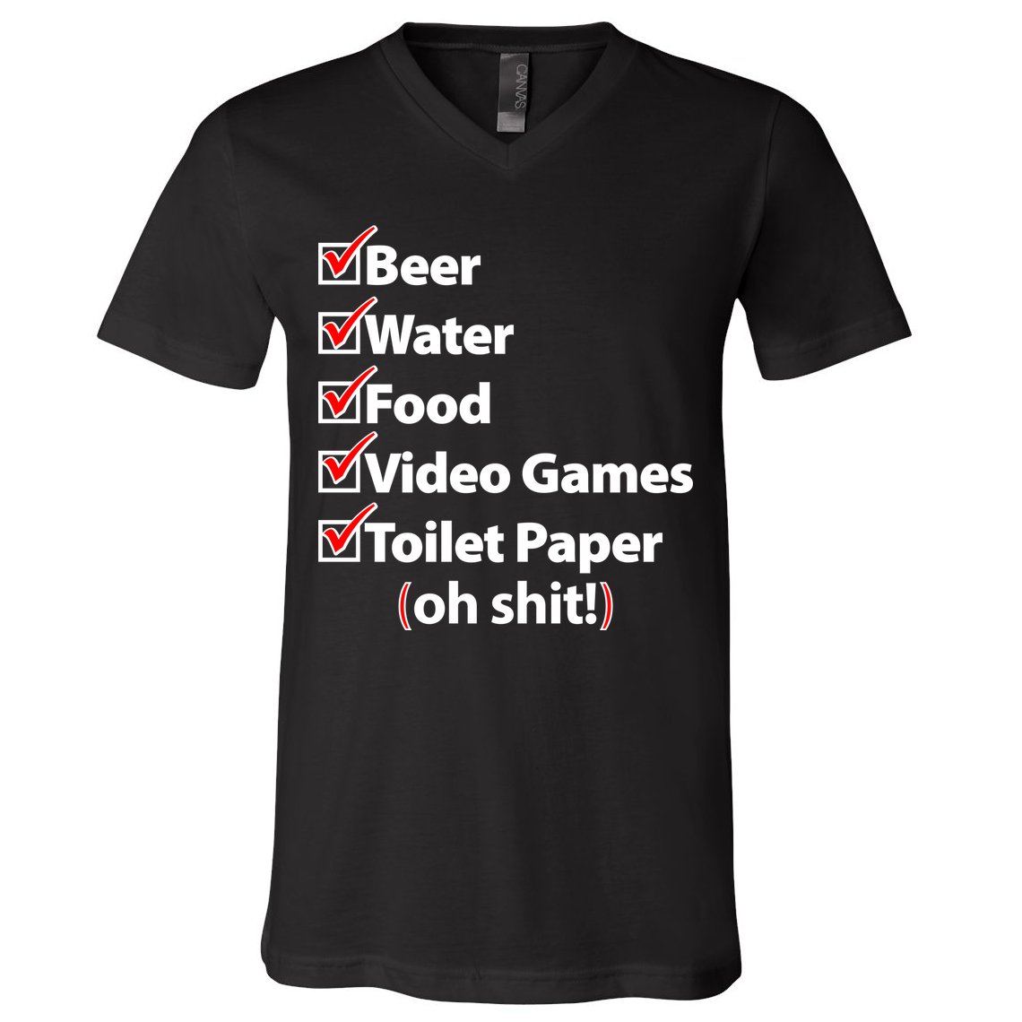 Funny Quarantine Check List V-Neck T-Shirt