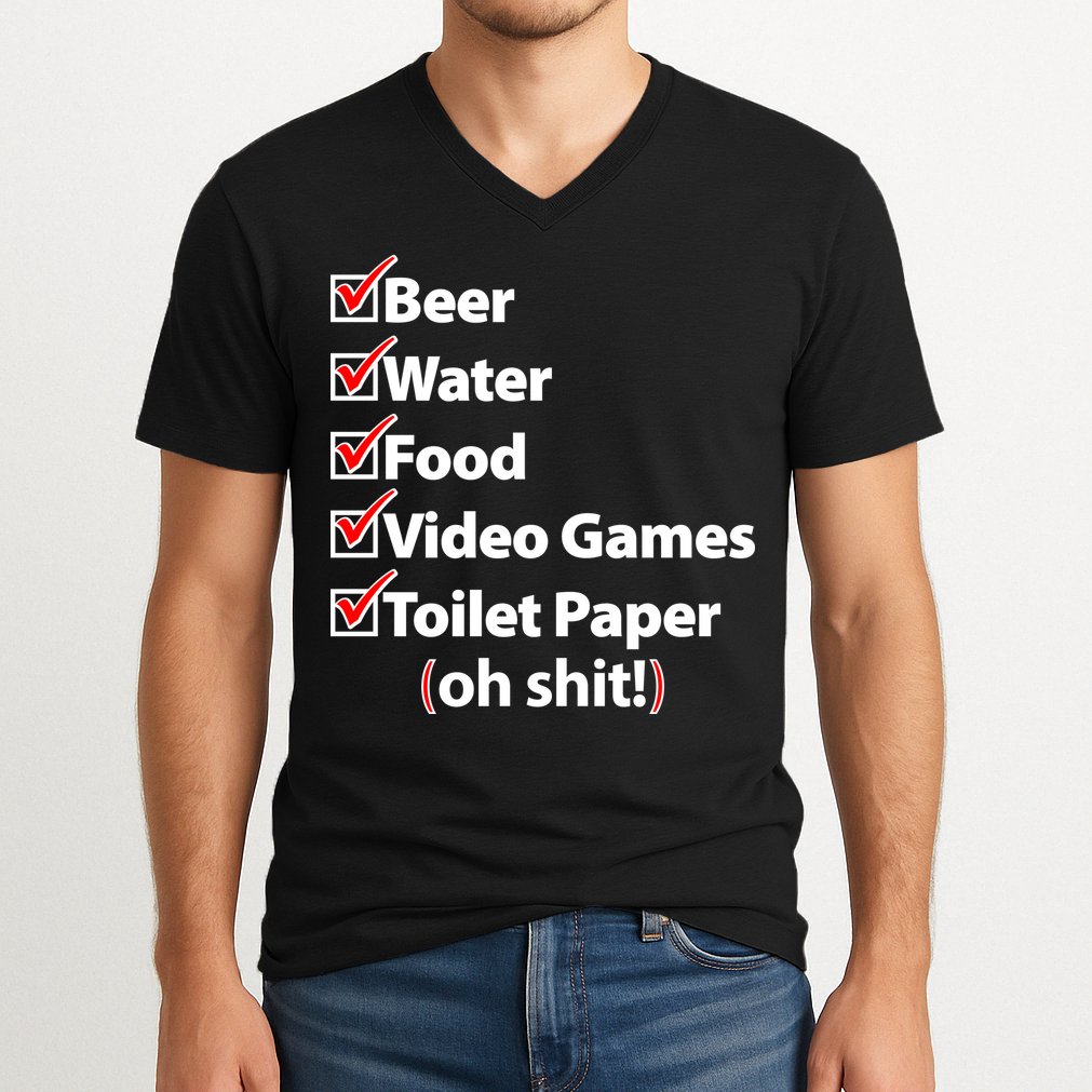 Funny Quarantine Check List V-Neck T-Shirt