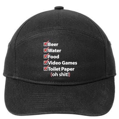 Funny Quarantine Check List 7-Panel Snapback Hat