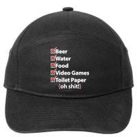 Funny Quarantine Check List 7-Panel Snapback Hat