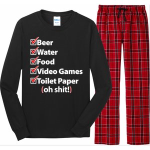 Funny Quarantine Check List Long Sleeve Pajama Set