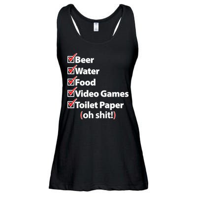Funny Quarantine Check List Ladies Essential Flowy Tank