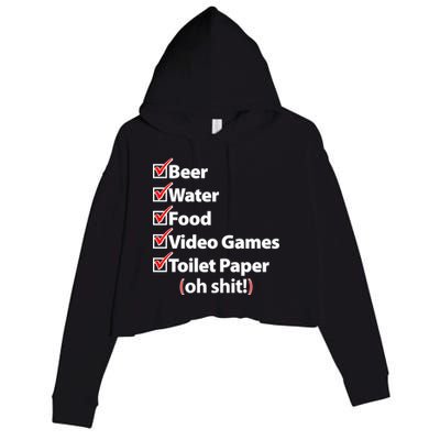 Funny Quarantine Check List Crop Fleece Hoodie