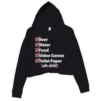 Funny Quarantine Check List Crop Fleece Hoodie