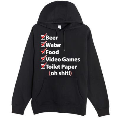 Funny Quarantine Check List Premium Pullover Hoodie