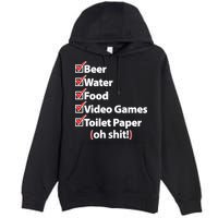 Funny Quarantine Check List Premium Pullover Hoodie