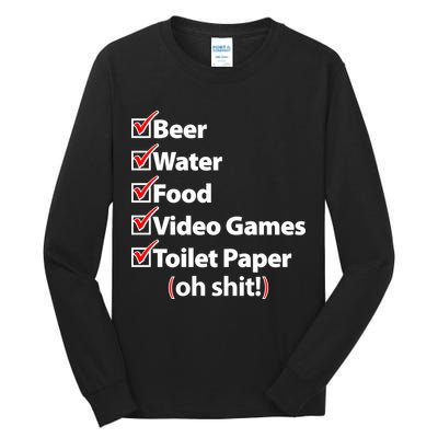 Funny Quarantine Check List Tall Long Sleeve T-Shirt