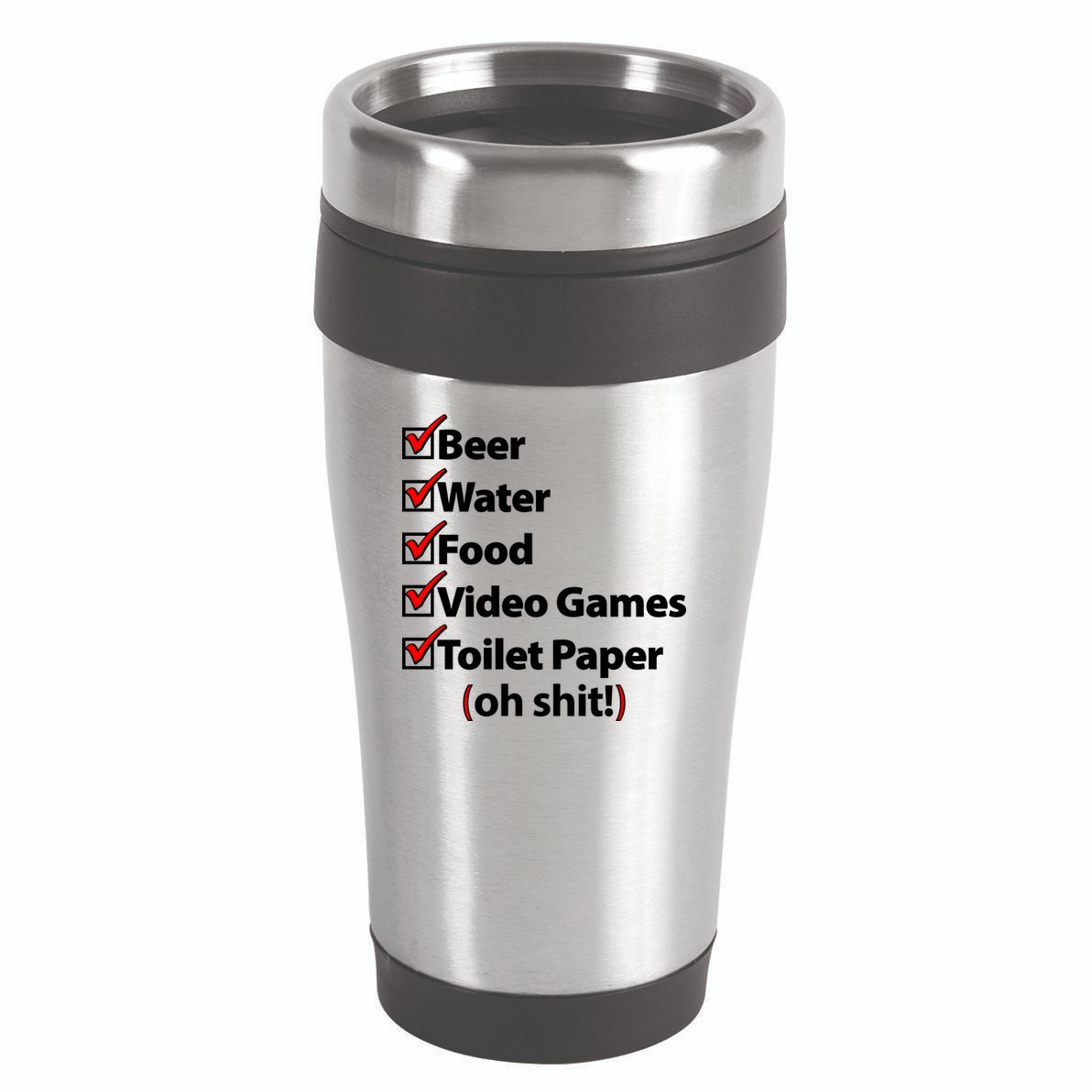 Funny Quarantine Check List 16oz Travel Tumbler