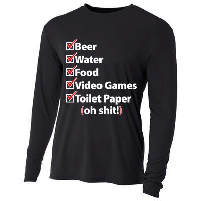 Funny Quarantine Check List Cooling Performance Long Sleeve Crew