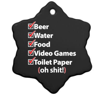 Funny Quarantine Check List Ceramic Star Ornament