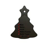 Funny Quarantine Check List Ceramic Tree Ornament