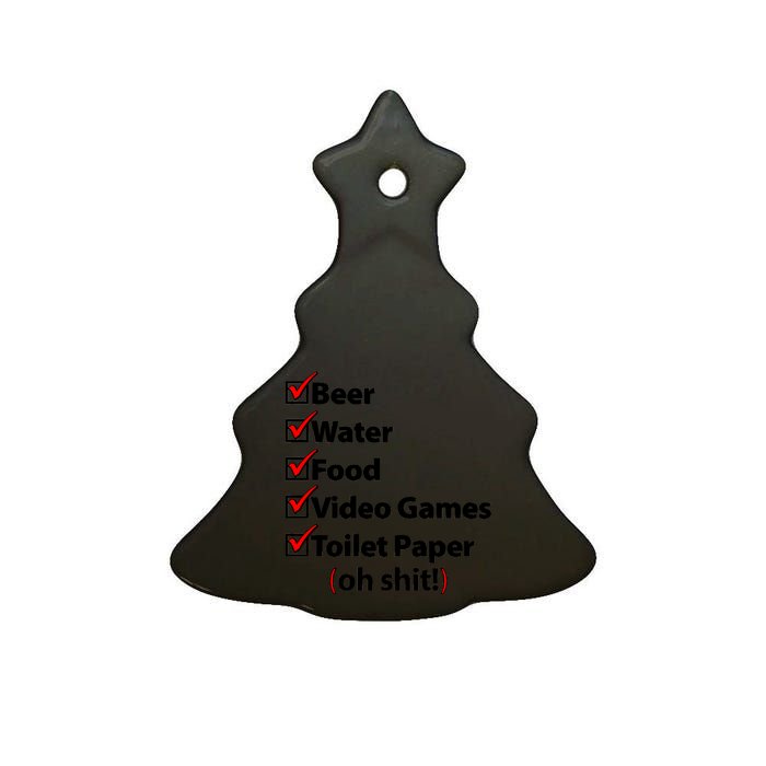 Funny Quarantine Check List Ceramic Tree Ornament