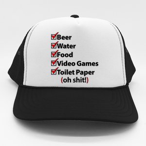 Funny Quarantine Check List Trucker Hat