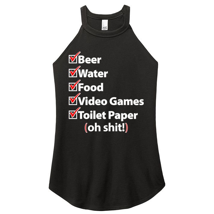 Funny Quarantine Check List Women's Perfect Tri Rocker Tank