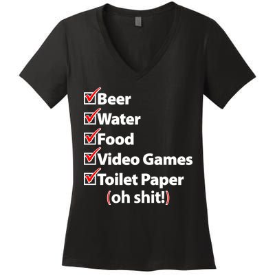 Funny Quarantine Check List Women's V-Neck T-Shirt