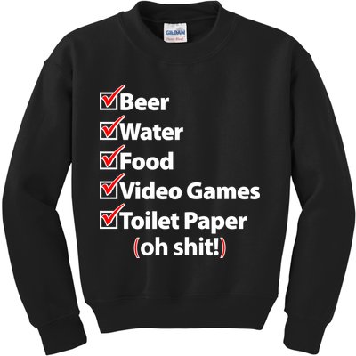 Funny Quarantine Check List Kids Sweatshirt