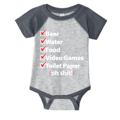 Funny Quarantine Check List Infant Baby Jersey Bodysuit
