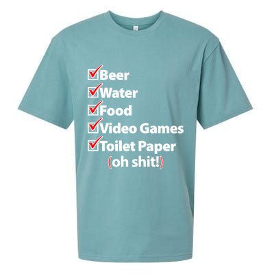 Funny Quarantine Check List Sueded Cloud Jersey T-Shirt