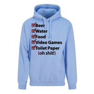 Funny Quarantine Check List Unisex Surf Hoodie