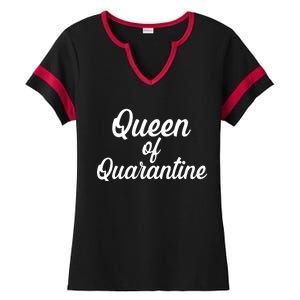 Funny Queen of Quarantine Ladies Halftime Notch Neck Tee