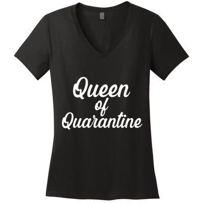 Funny Queen of Quarantine Women's V-Neck T-Shirt