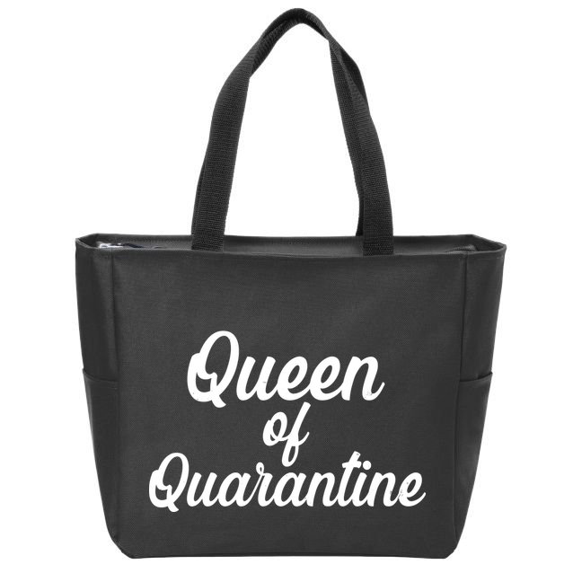 Funny Queen of Quarantine Zip Tote Bag