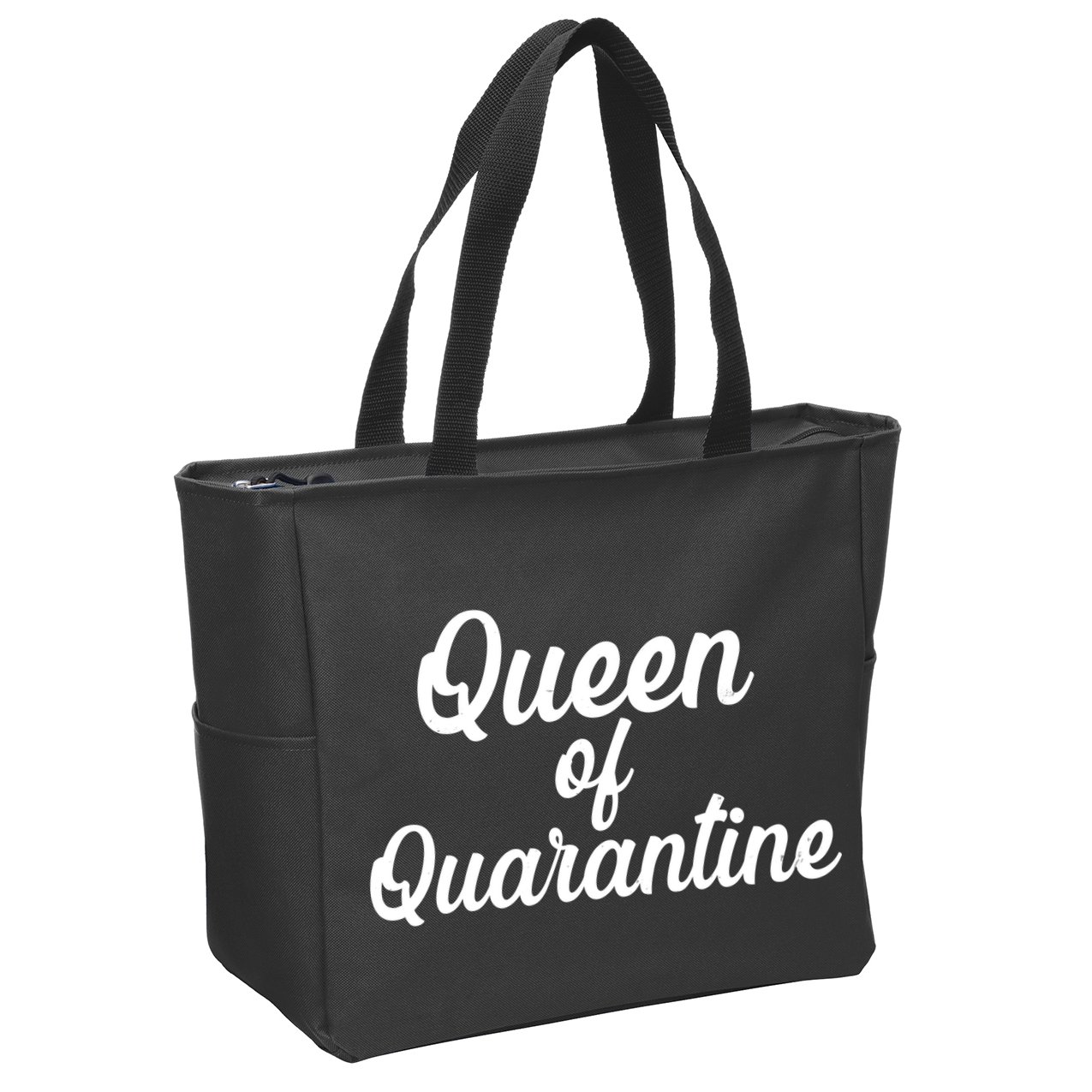 Funny Queen of Quarantine Zip Tote Bag