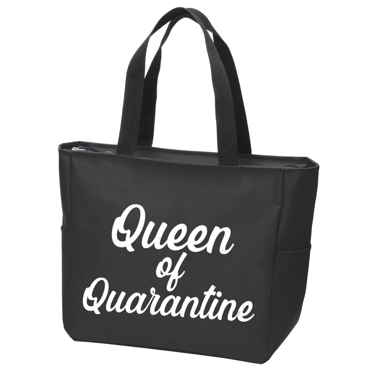 Funny Queen of Quarantine Zip Tote Bag