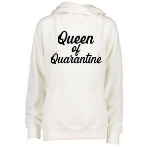 Funny Queen of Quarantine Womens Funnel Neck Pullover Hood