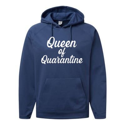 Funny Queen of Quarantine Performance Fleece Hoodie