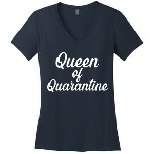 Funny Queen of Quarantine Women's V-Neck T-Shirt