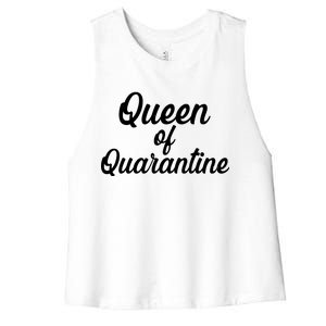 Funny Queen of Quarantine Women's Racerback Cropped Tank