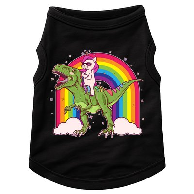 Funny Rainbow Unicorn Riding T-Rex Dinosaur Doggie Tank