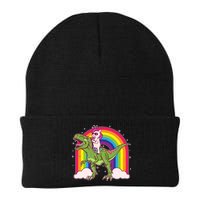 Funny Rainbow Unicorn Riding T-Rex Dinosaur Beanie