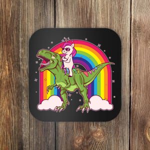 Funny Rainbow Unicorn Riding T-Rex Dinosaur Coaster