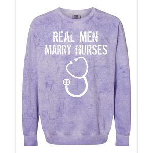 Funny Real Men Marry Nurses Medical Colorblast Crewneck Sweatshirt