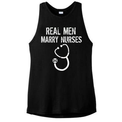 Funny Real Men Marry Nurses Medical Ladies PosiCharge Tri-Blend Wicking Tank