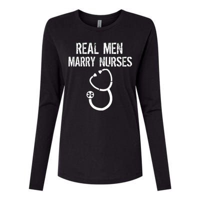 Funny Real Men Marry Nurses Medical Womens Cotton Relaxed Long Sleeve T-Shirt