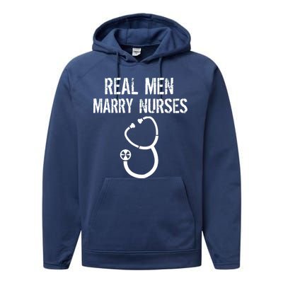 Funny Real Men Marry Nurses Medical Performance Fleece Hoodie