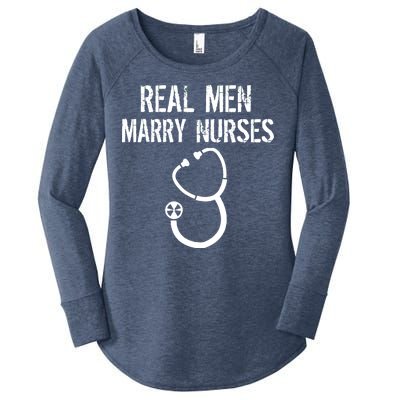 Funny Real Men Marry Nurses Medical Women's Perfect Tri Tunic Long Sleeve Shirt