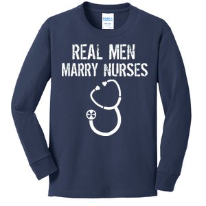 Funny Real Men Marry Nurses Medical Kids Long Sleeve Shirt