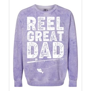 Funny Reel Great Dad Fishing Colorblast Crewneck Sweatshirt