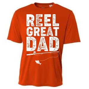 Funny Reel Great Dad Fishing Cooling Performance Crew T-Shirt