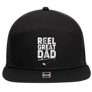 Funny Reel Great Dad Fishing 7 Panel Mesh Trucker Snapback Hat