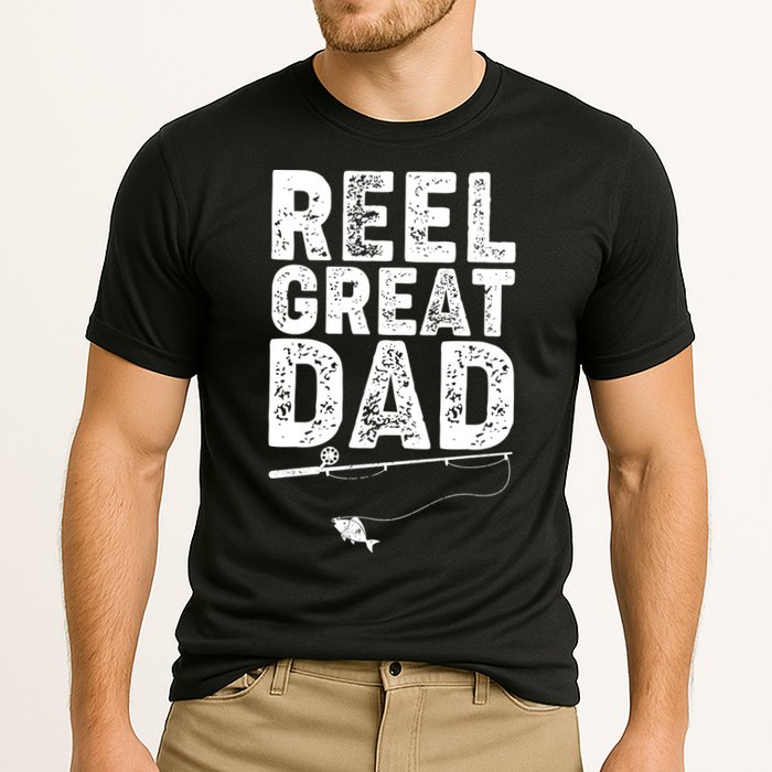 Funny Reel Great Dad Fishing Cooling Performance Crew T-Shirt