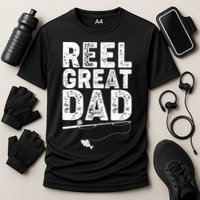 Funny Reel Great Dad Fishing Cooling Performance Crew T-Shirt