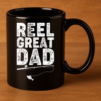 Funny Reel Great Dad Fishing 11oz C Handle Ceramic Mug