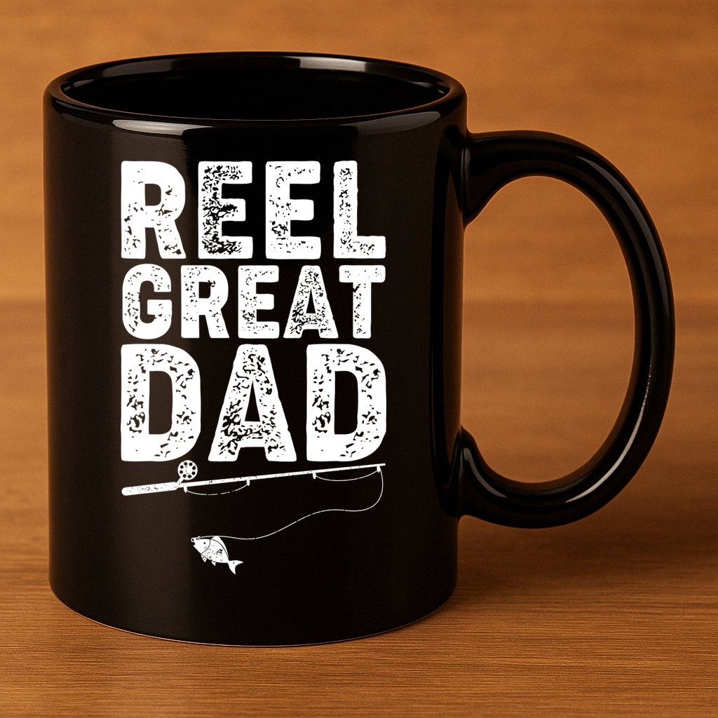 Funny Reel Great Dad Fishing 11oz C Handle Ceramic Mug