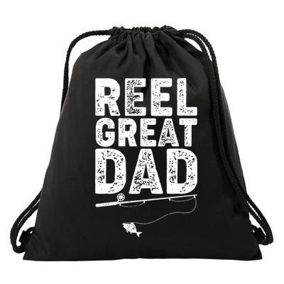Funny Reel Great Dad Fishing Drawstring Bag