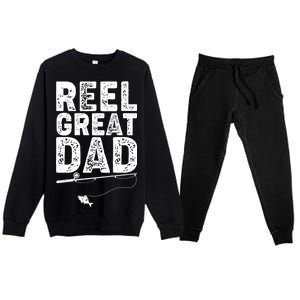 Funny Reel Great Dad Fishing Premium Crewneck Sweatsuit Set